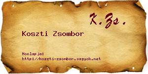 Koszti Zsombor névjegykártya